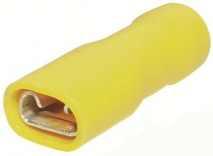 Yellow fully insulated female push on connector - 25 pack (yf63i)