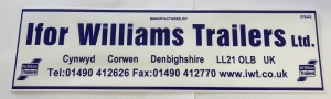 Ifor Williams Trailers  Address Sticker/decal self-adhesive  320 x 88mm