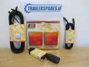 Led Autolamps  trailer lighting kit with 12v 100mm x 100mm Led lamps . ledkit100.