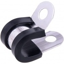 Cable clamp 8mm with rubber protection 33x18mm.